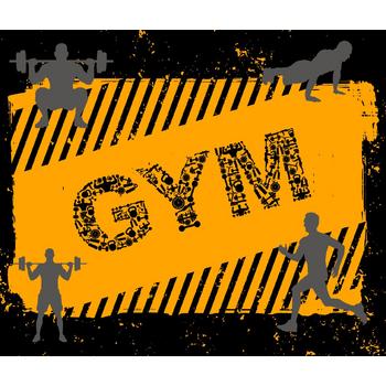 3 Boyutlu Spor Salonları Fitness GYM Duvar Kağıdı 340X287 cm