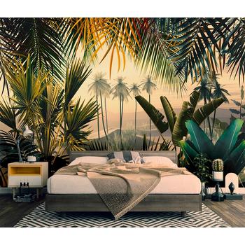 Amazon Ormanları Özel Tasarım Tropikal Ağaçlar Duvar Kağıdı 300x200 CM