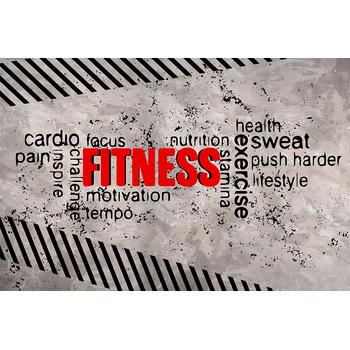 Beton Zemin üzerinde Yazılı Spor Salonu Duvar Kağıdı 300x200 CM