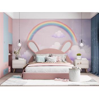 Bulutlar ve Gökkuşağı Çocuk Odası Duvar Kağıdı
