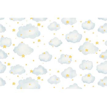 Bulutlu ve Yıldızlı Çocuk Odası Duvar Kağıdı 300x200 CM
