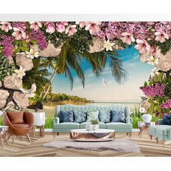 Çiçeklerle Süslü Tropikal Deniz Manzarası