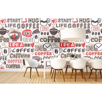 Coffee Yazılı Renkli Duvar Kağıdı