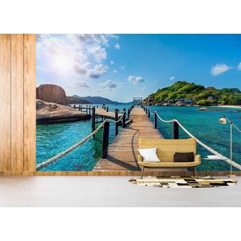 Derinlik 3 Boyutlu iskele Deniz Manzara Duvar Kağıdı