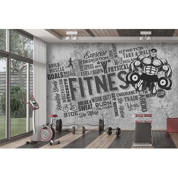 Fitness Yazılı Özel Tasarım Duvar Kağıdı