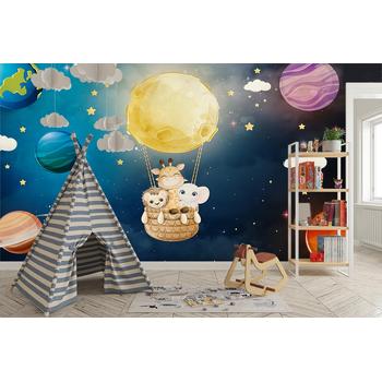 Galaksi Gezegenler ve Sevimli Hayvanlar Duvar Kağıdı