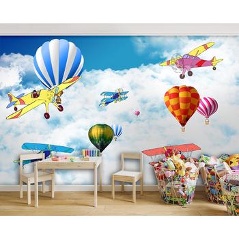 Gökyüzünde Uçaklar ve Balonlar Duvar Kağıdı