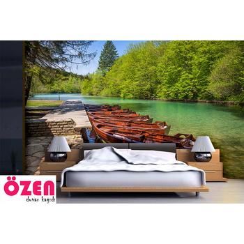 Göl Üzerinde Kayıklar Manzara Duvar Kağıdı