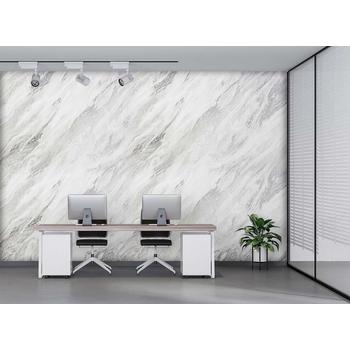 Gri Beyaz Mermer Desenli Duvar Kağıdı