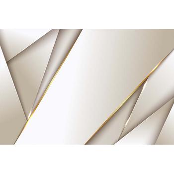 Krem Gold Geometrik Desenli Duvar Kağıdı 350x230 cm