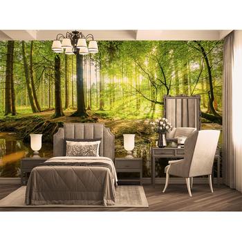 Muhteşem Orman ve Göl Manzarası Duvar Kağıdı