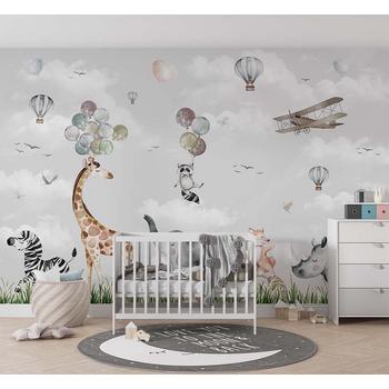 Mutlu Hayvanların Renkli Dünyası Çocuk Odası Duvar Kağıdı