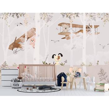 Ormanda Sevimli Hayvanlar ve Uçaklar Duvar Kağıdı