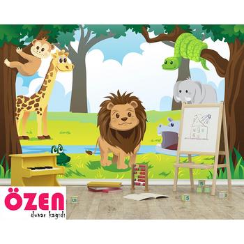 Ormandaki Sevimli Hayvanlar Çocuk Odası Duvar Kağıdı
