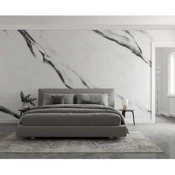 Siyah Beyaz Mermer Desenli Duvar Kağıdı