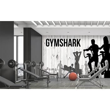 Spor Salonu Yazılı ve Resimli Duvar Kağıdı