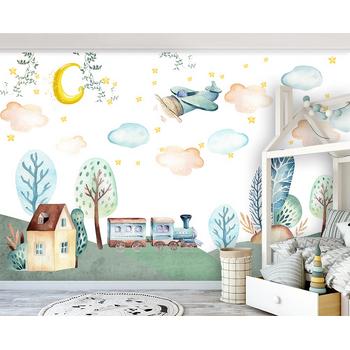 Tren ve Uçak Çocuk Odası Duvar Kağıdı