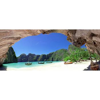 Tropikal Sahil ve Mağara Panoramik