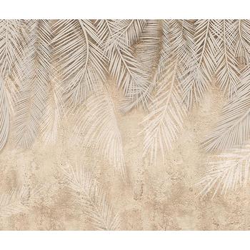 Tropikal Yapraklar Krem-Bej Duvar Kağıdı 200x169 cm