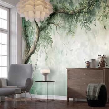 Büyük Ağaç Dalı ve Sarmaşık Yapraklar Duvar Kağıdı