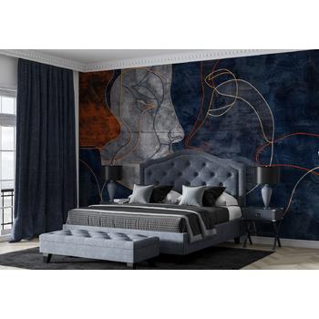 Çizim Tarz Kadın Yüzleri Sanatsal Duvar Kağıdı