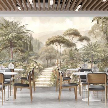 Egzotik Ağaçlar ve Çiçek Manzara Duvar Posteri