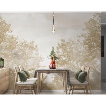 Eski Tarz Ağaçlar ve Yapraklar Duvar Kağıdı Modeli