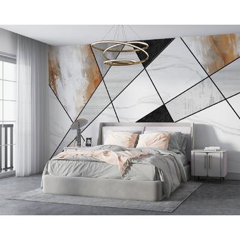 Geometrik Duvar Kağıdı , Geometrik şekiller Mermer Desen Duvar Posteri