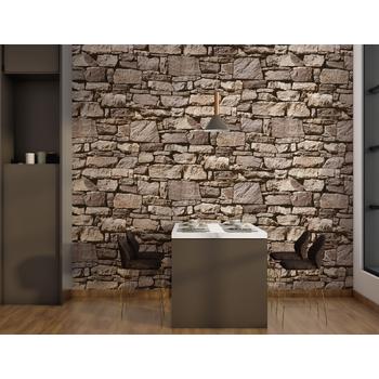Gerçekci Taş Desen 3 Boyutlu -- 5 m2 Rulo Duvar Kağıdı