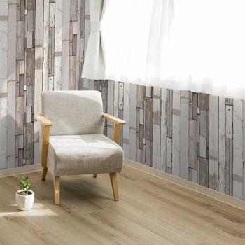 Gri Tonlarda Ahşap Desenli Duvar Kağıdı 5 m² Rulo