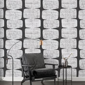 Karakalem Tarz Geometrik Desen Duvar Kağıdı