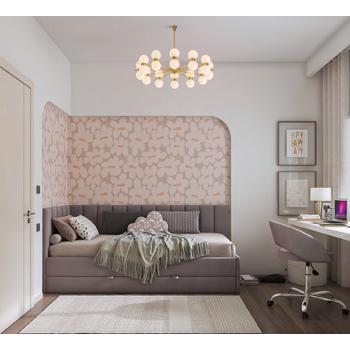 Kibar Çiçekler Kız Çocuk Odası Çiçekli Duvar Kağıdı Modelleri