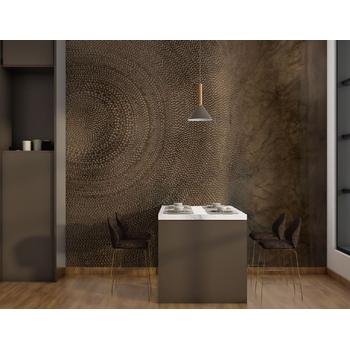 Koyu Kahve Tonlarında Vintage Desen Duvar Kağıdı