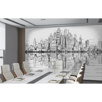 Mimar ofisi Duvar Kağıdı , Karakalem tarz Binalar