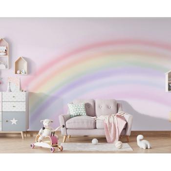 Soft Renk Gökkuşağı Çocuk Bebek Odası Duvar Kağıdı Modeli