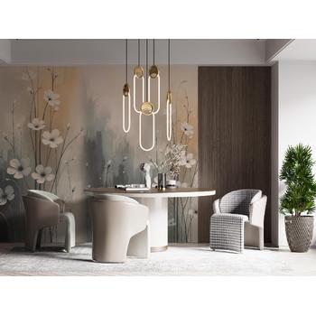 Soft Renklerde Suluboya Tarz Çiçekler Duvar Kağıdı