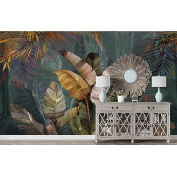 Son Moda Duvar Kağıdı Modelleri Büyük Tropikal Yapraklar