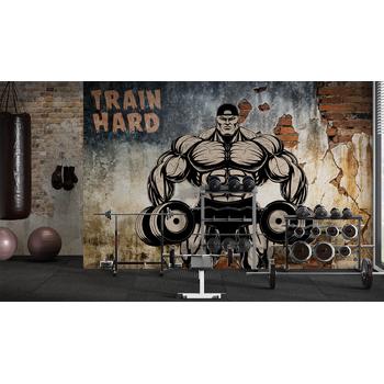 Spor Salonu Duvar Kağıdı , Kaslı Adam Train Hard