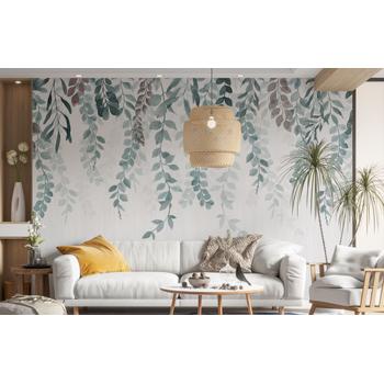 Tavandan Sarkan Sarmaşık Yapraklar Duvar Posteri