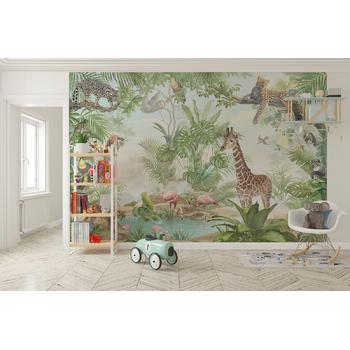 Tropikal Orman içinde Safari Hayvanları Çocuk odası Duvar Kağıdı