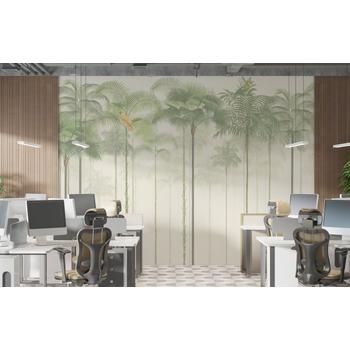 Uzun Tropik Ağaçlar ve üzerinde Kuşlar Duvar Kağıdı