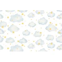 Bulutlu ve Yıldızlı Çocuk Odası Duvar Kağıdı 300x200 CM