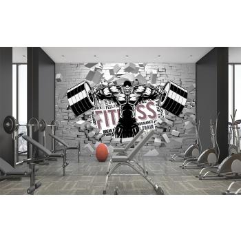 3 Boyutlu Spor Salonları Fitness GYM Duvar Kağıdı