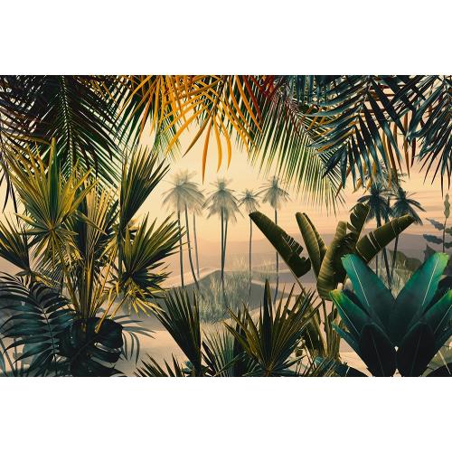 Amazon Ormanları Özel Tasarım Tropikal Ağaçlar Duvar Kağıdı 380X270 CM