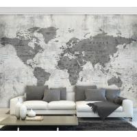 Beton Zemin Dünya Haritası Duvar Kağıdı 250 X 170 CM