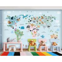 Çocuk Odası Eğitici Dünya Haritası Duvar Kağıdı  200 X 130 cm