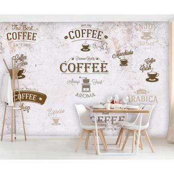 Kafe Coffee Desenleri Özel Tasarım Duvar Kağıdı