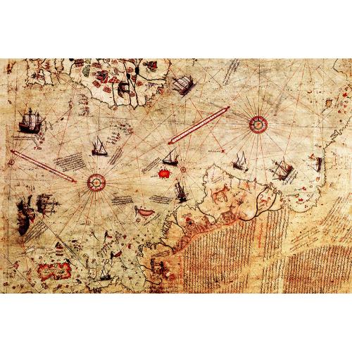 Piri Reis Dünya Haritası Duvar Kağıdı 300x200 cm