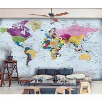 Renkli Dünya Haritası Duvar Kağıdı 300x200 cm