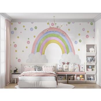 Renkli Gökkuşağı Soft Tonlar Çocuk Odası Duvar Kağıdı